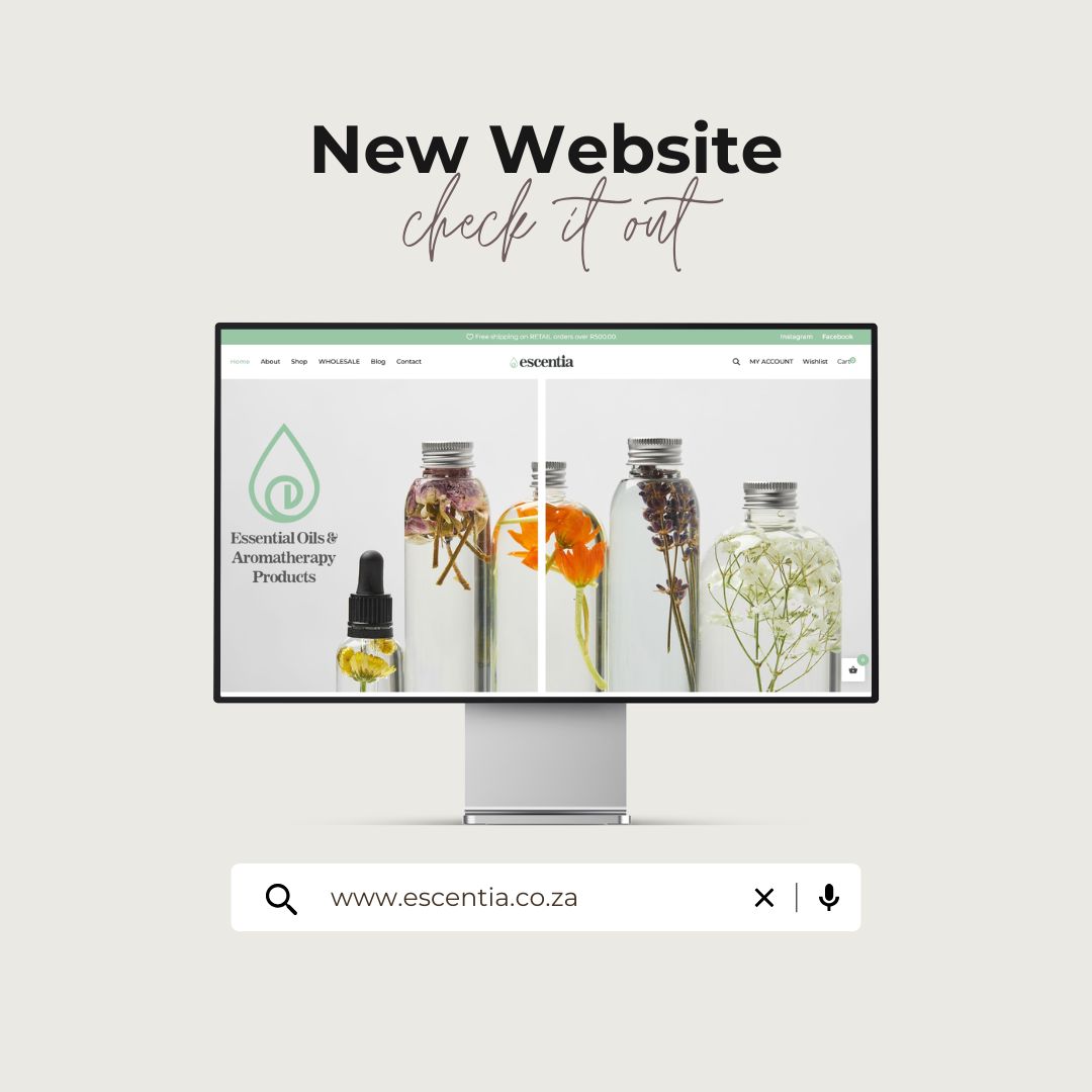 Portfolio Escentia Essential Oils & Aromatherapy Products Website Redesign