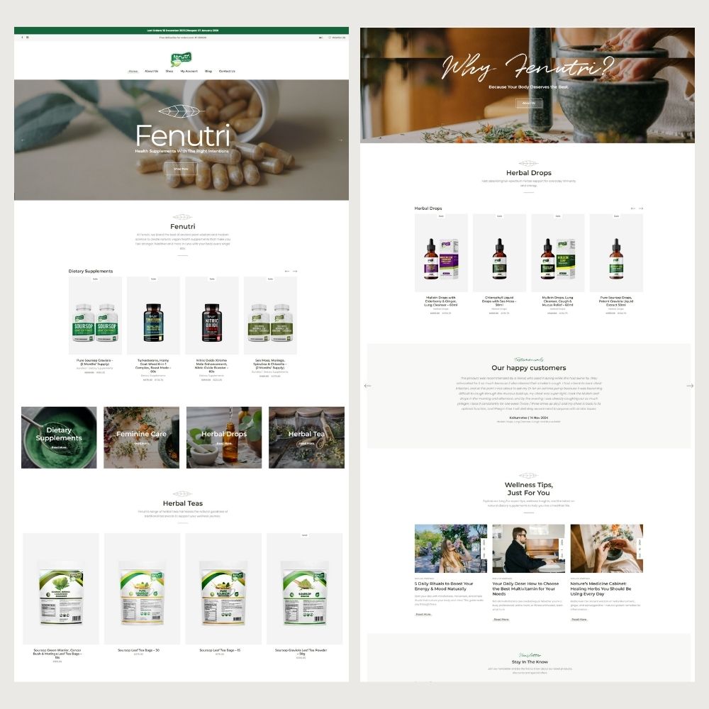 Portfolio Fenutri Natural Vegan Health Supplements