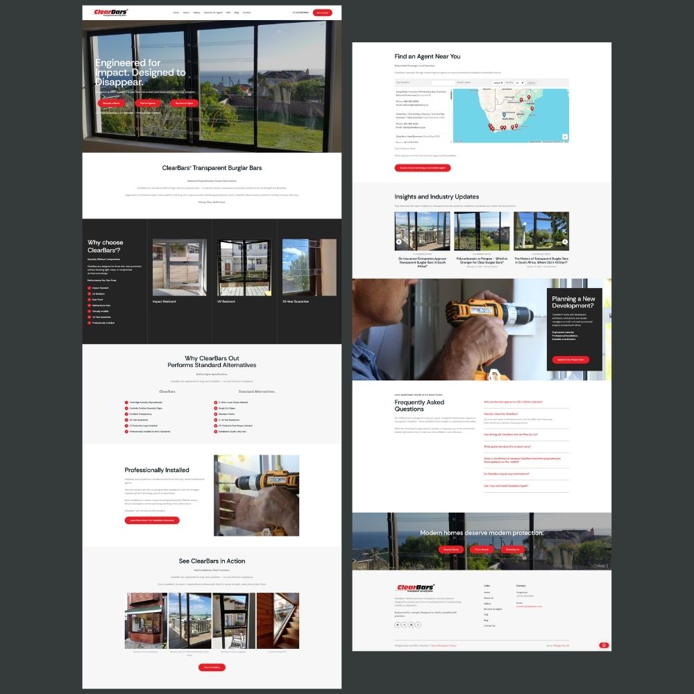 Portfolio ClearBars Website Design